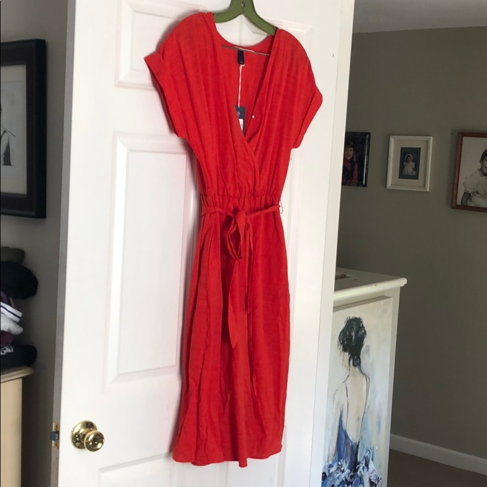 Orange Wrap Dress